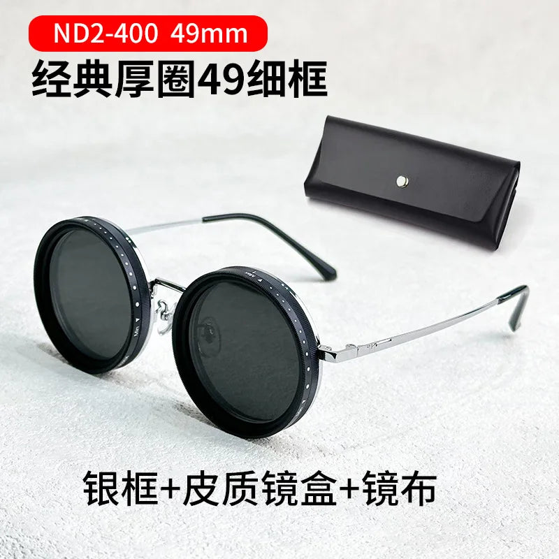 9-level ND2-400 adjustable dimming glasses fishing sunglasses UV anti UV polarized sunglasses ND filter With Glasse Case Set